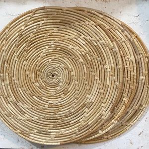 Set of 4 Handwoven rattan chargers